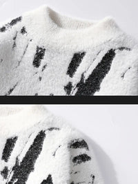 Clothic™ Abstract Black & White Knitted Sweater