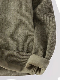 Clothic™ Minimal Embroidered Knit Sweater – Olive Green