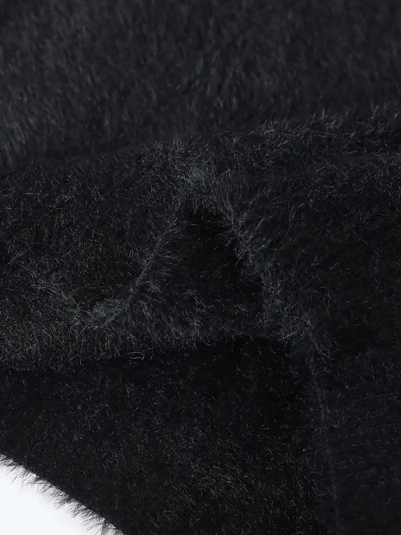 Clothic™ Deer Embroidered Knitted Sweater – Cream & Gray