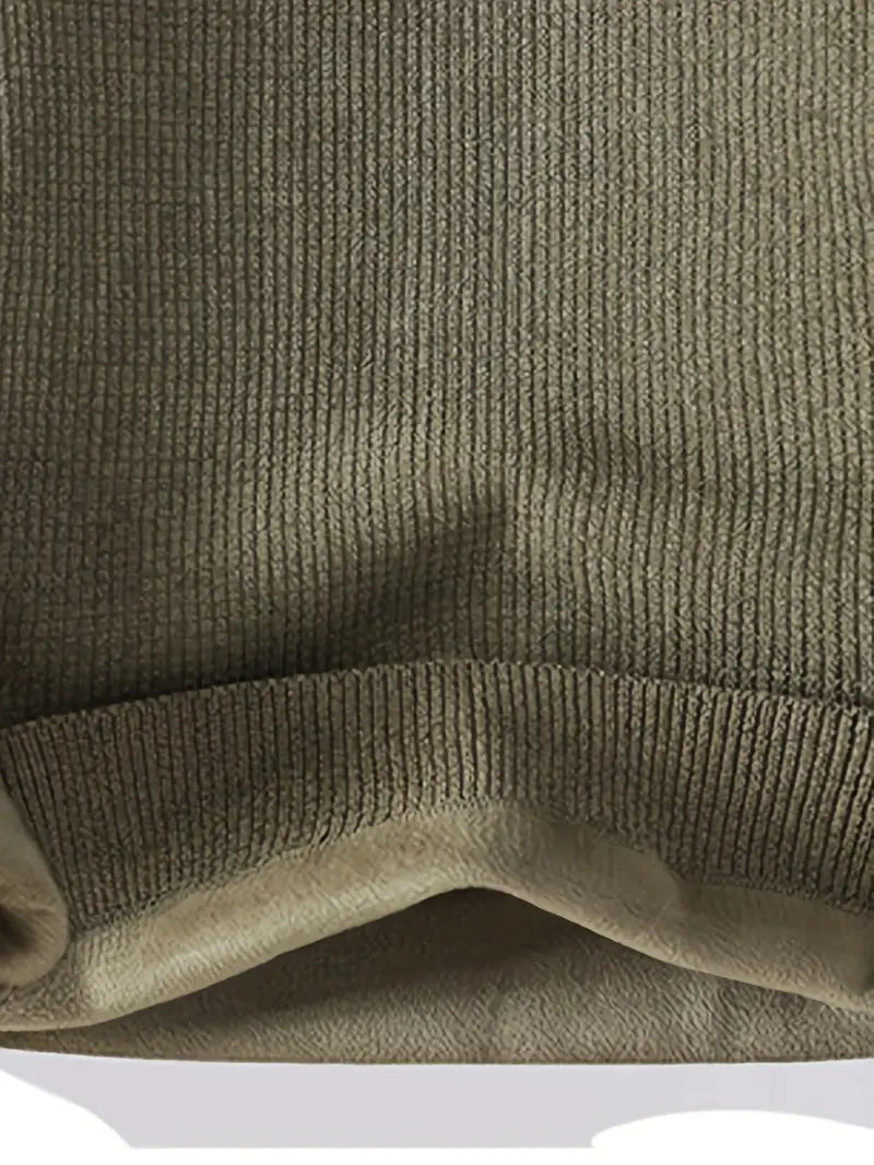 Clothic™ Minimal Embroidered Knit Sweater – Olive Green