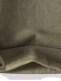 Clothic™ Minimal Embroidered Knit Sweater – Olive Green