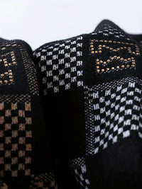 Clothic™ Monochrome Checkered Knit Sweater – Unisex Streetwear Vibe