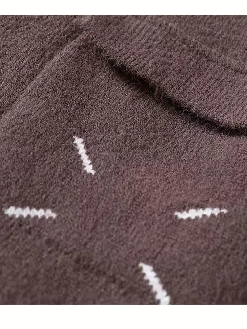 Clothic™ Color Block Knitted Sweater – Pink & Gray